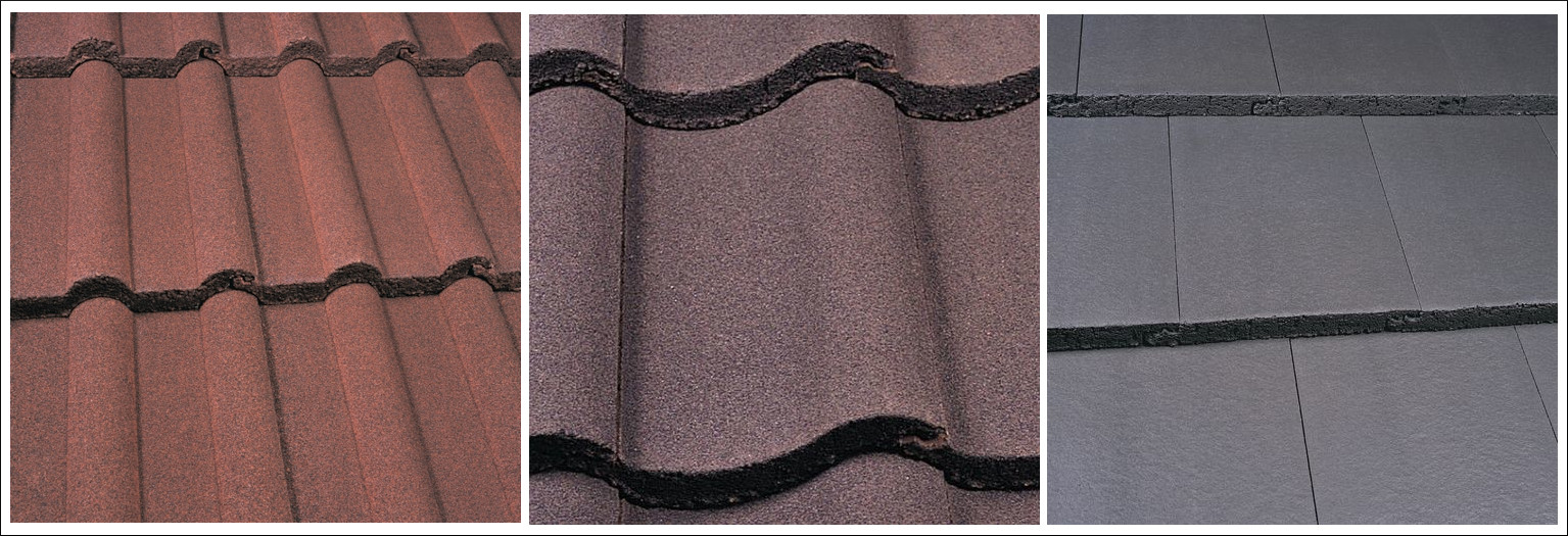 Examples of types of Marley roof tile.